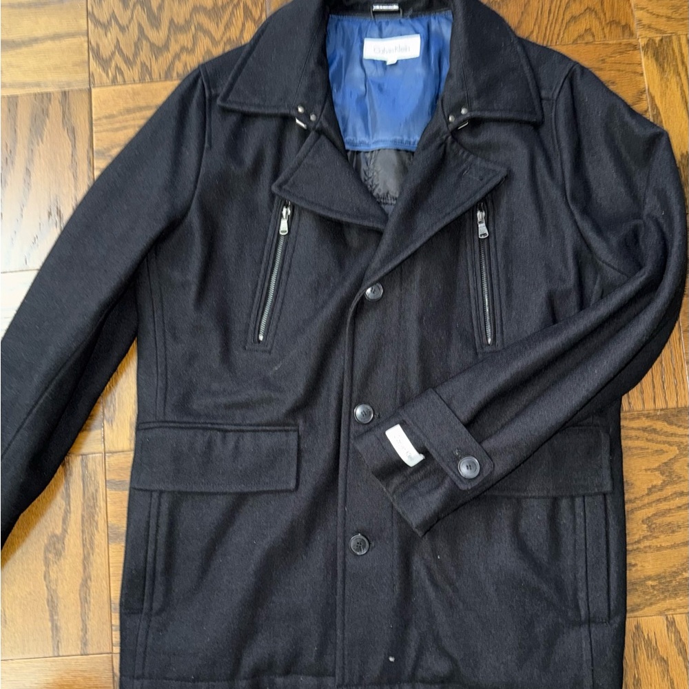 Men’s Calvin Klein Black Wool Jacket Size Medium